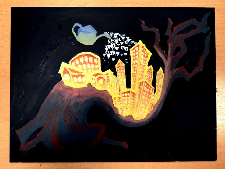 Thème urbanisme acrylique